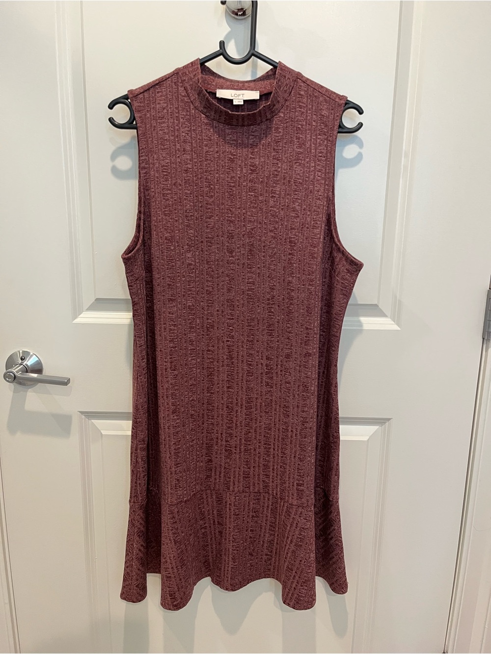 NEW WITH TAGS — LOFT Mock Neck Flounce Mini Dress — Size Large